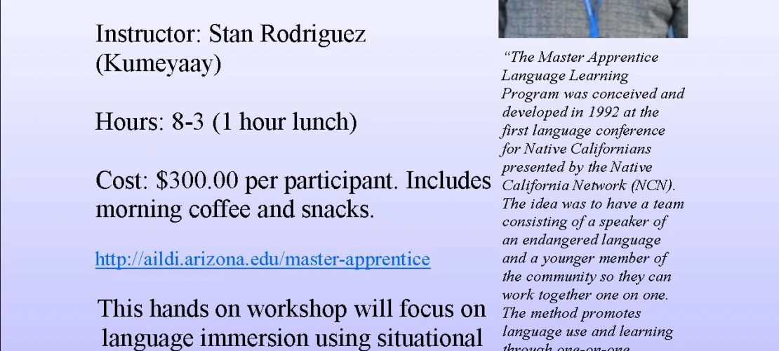 Master Apprentice Training Workshop poster