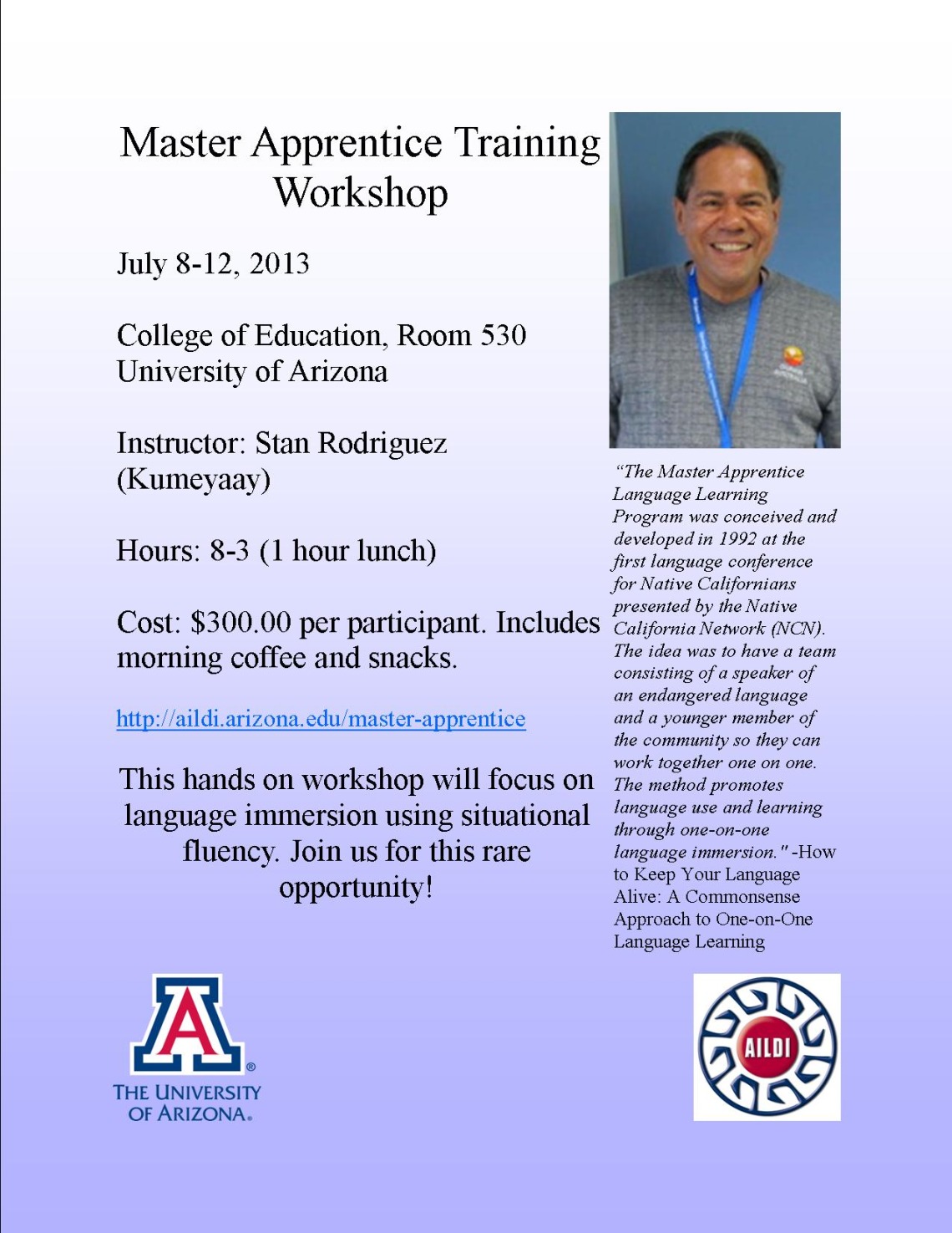 Master Apprentice Training Workshop poster