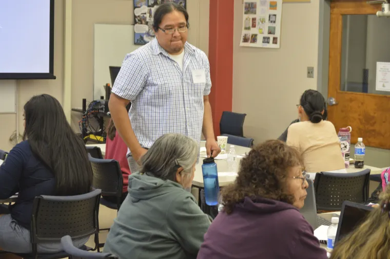 a male looking nervous staring at a women