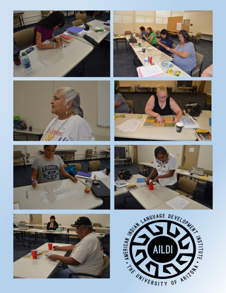 Collage of Native Language Teaching Activites for Infants and Children workshop activities