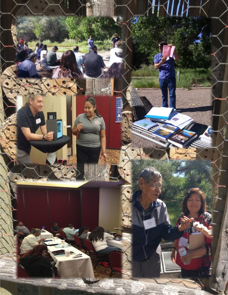 Collage of Recording Traditional Talk : Land, Plant & Animal Restoration workshop activities